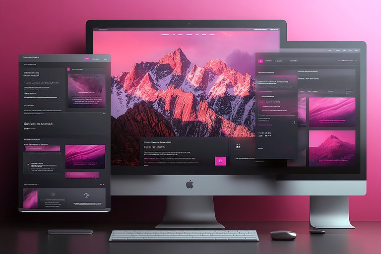 computer-screen-with-purple-background-with-mountain-background