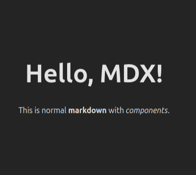 Hello MDX