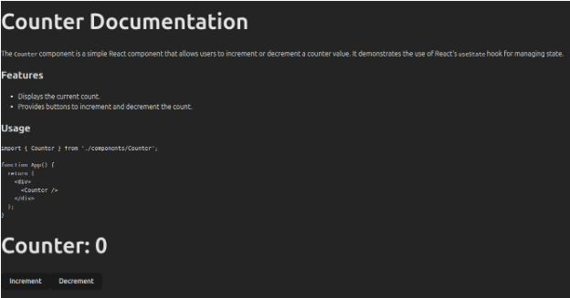 Reactive counter documentation