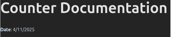 Counter documentation